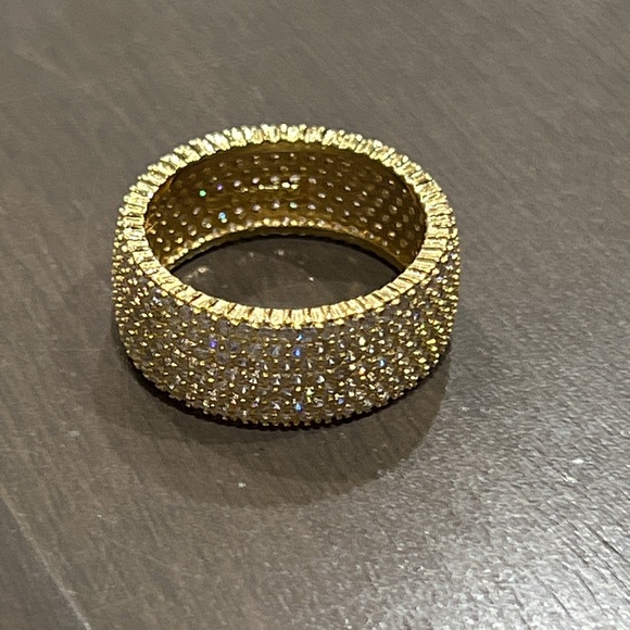 925 Sterling Silver Eternity Ring 7 Row Cubic Zirconia Micro-Pave - Picture 2 of 8